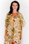Cocoa Island L short kaftan dress in pure silk