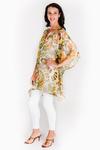 Cocoa Island V pure silk short kaftan dress
