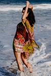 Pampelonne Beach pure silk short kaftan dress